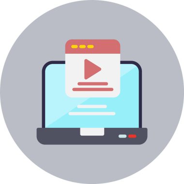 Ortam Vektör Satırı Düz Çember Simgesi