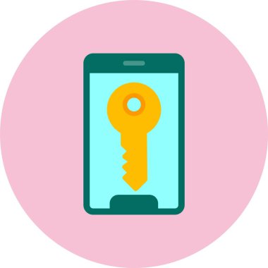 Anahtar Düz Çember Simgesi