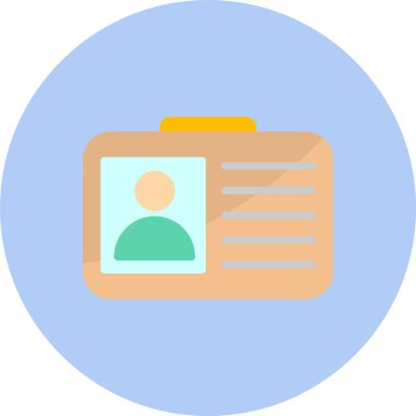 Kimlik Kartı Düz Çember Simgesi