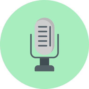 Mikrofon Düz Çember Simgesi