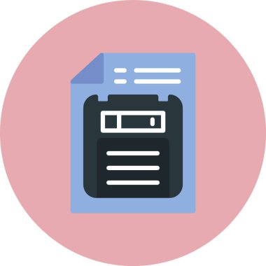 Disket Düz Çember Simgesi