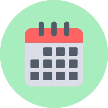 Takvim düz daire simgesini