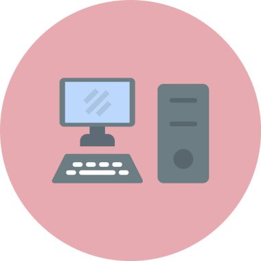 Kişisel Bilgisayar Düz Çember Simgesi