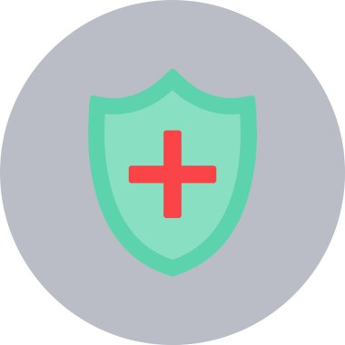 Tıbbi Koruma Kalkanı Düz Çember Simgesi