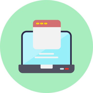 Web Tasarım Vektör Satırı Düz Çember Simgesi