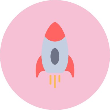 Roket Düz Çember Simgesi