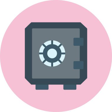 Güvenlik Kutusu Düz Çember Simgesi