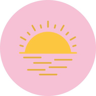 Günbatımı Düz Çember Simgesi