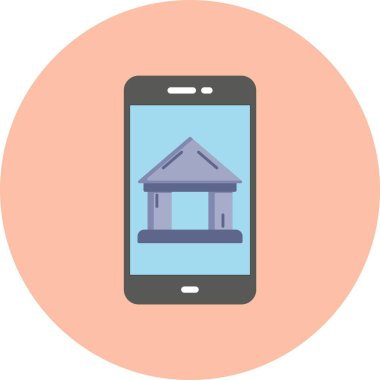 Çevrimiçi Bankacılık Düz Çember Simgesi