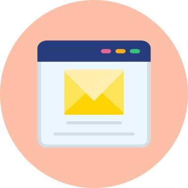 E- posta Düz Çember Simgesi