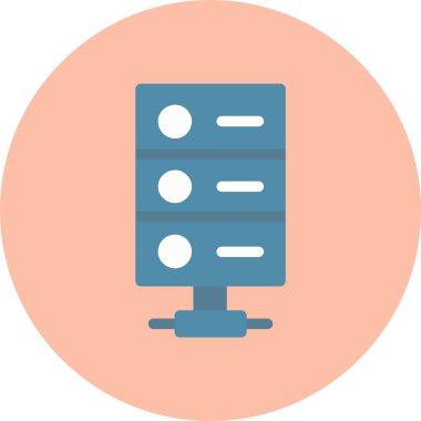 Sunucu düz daire simgesi