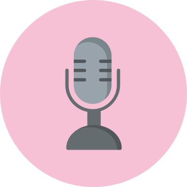 Mikrofon Düz Çember Simgesi