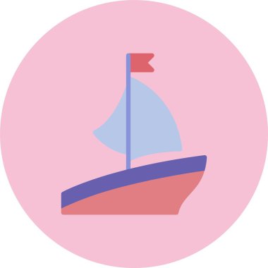 Gemi Düz Çember Simgesi