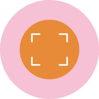 Tam Ekran Düz Çember Simgesi