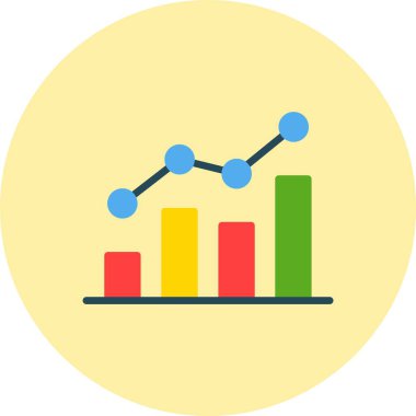 analytics Flat Circle Icon clipart