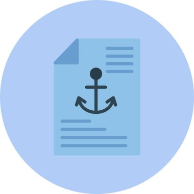 Anchor Metni Düz Çember Simgesi