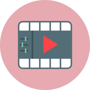 Video Düzenleyici Düz Çember Simgesi