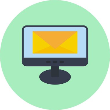 E- posta Düz Çember Simgesi