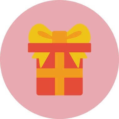 Hediye Kutusu Düz Çember Simgesi