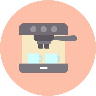 Kahve Makinesi Düz Çember Simgesi