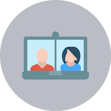 Konferans Video Çemberi Düz Çember Simgesi