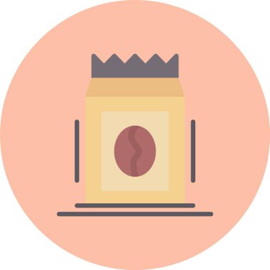 Kahve Torbası Düz Çember Simgesi