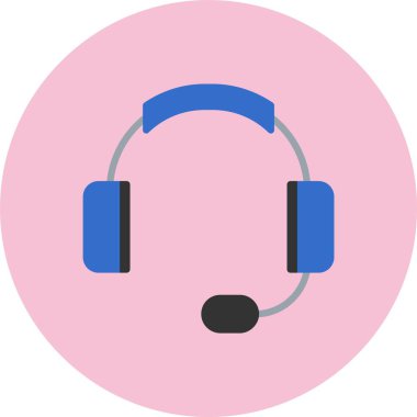 Kulaklıklar Düz Çember Simgesi