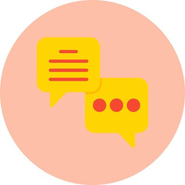 Kabarcık Konuşması Düz Çember Simgesi