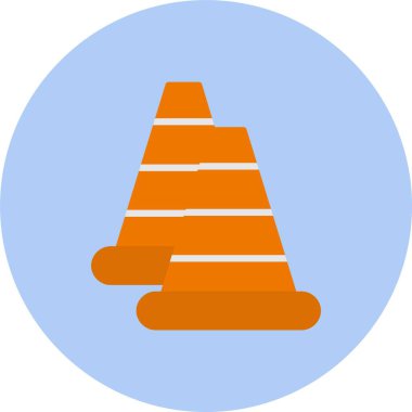 Trafik Konisi Düz Çember Simgesi