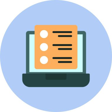 Çevrimiçi Sınav Düz Çember Simgesi