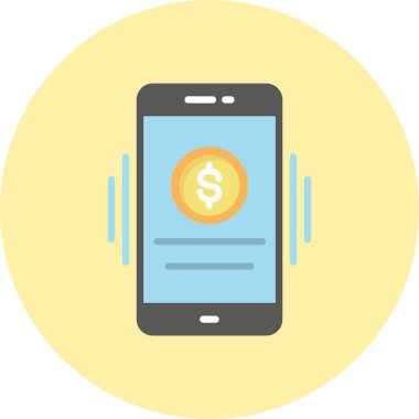 Çevrimiçi Bankacılık Düz Çember Simgesi