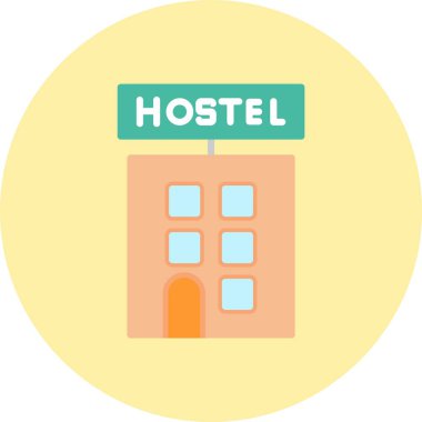 Hostel Flat Circle Icon