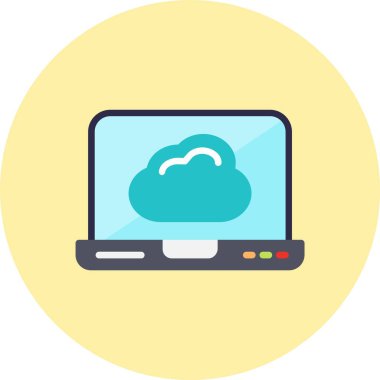 Bulut Düz Çember Simgesi