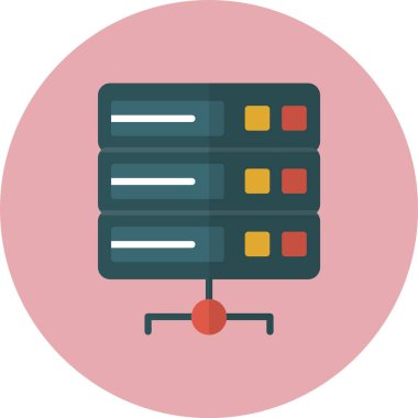 Sunucu düz daire simgesi