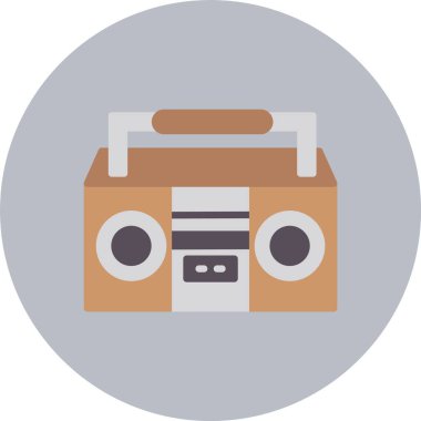 Boombox Düz Çember Simgesi
