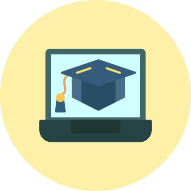 Çevrimiçi Öğrenme Düz Çember Simgesi