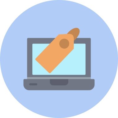 Etiketli Düz Çember Simgesi