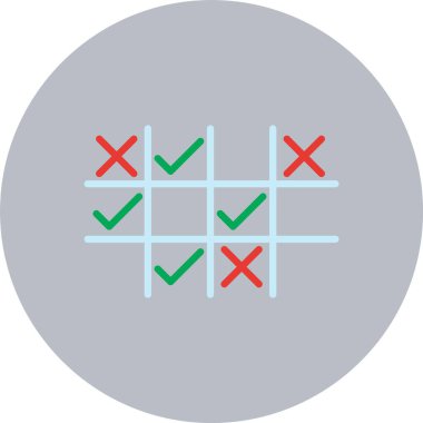 Tic Tac Toe Düz Çember Simgesi