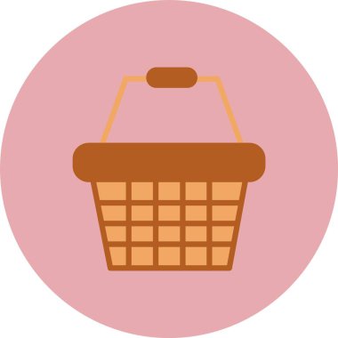 Alışveriş Sepeti Düz Çember Simgesi