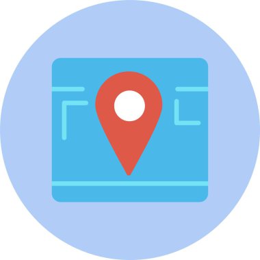 Harita İşaretleyici Düz Çember Simgesi