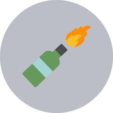 Molotov Kokteyl Düz Çember Simgesi