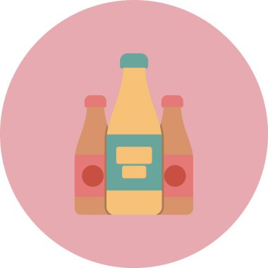 Alkolik İçecekler Düz Çember Simgesi