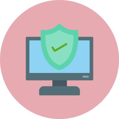 Bilgisayar Sigortası Düz Çember Simgesi