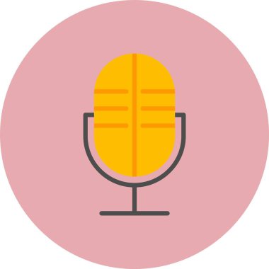 Mikrofon Düz Çember Simgesi