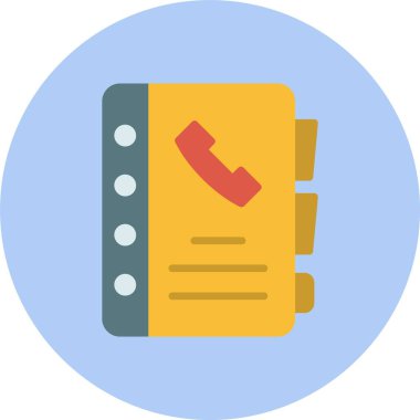 Telefon Defteri Düz Çember Simgesi