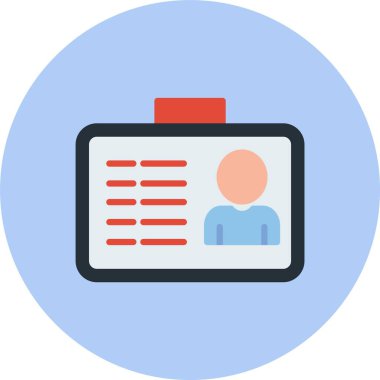 Kimlik Kartı Düz Çember Simgesi