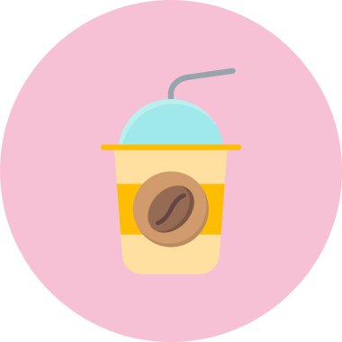 Buzlu Kahve Düz Çember Simgesi