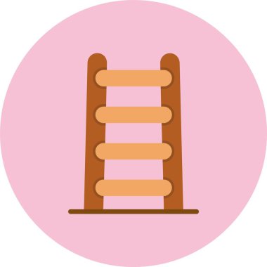 Adım Merdiven Düz Çember Simgesi