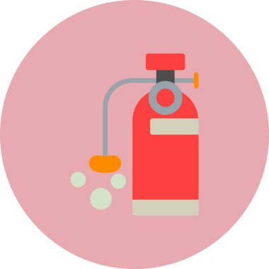 Oksijen Silindiri Düz Çember Simgesi