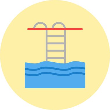 Yüzme Havuzu Düz Çemberi Simgesi